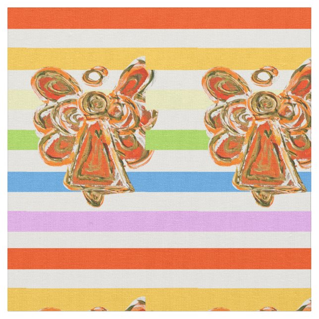 Orange Angel Rainbow Strickstoff Kunststoffe Stoff (Nahaufnahme)