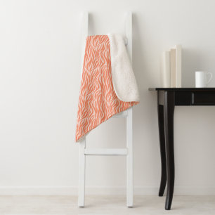 Orange Animal Print Sherpadecke
