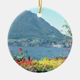 Orange Ansichten der allgemeinen Gärten, Lugano, Keramikornament