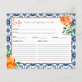 Orange Aperol Spritz Bridal Shower Recipe Card