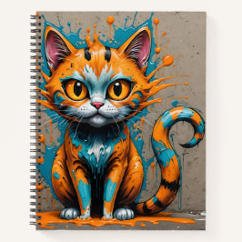 Orange Aqua/Aquamarin Spritzer Cat Bullet Notebook Notizbuch