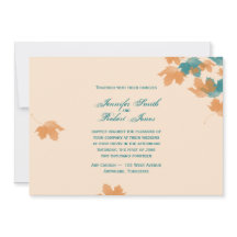 Orange Aqua Herbstmapelleaf Einladung zur Hochzeit