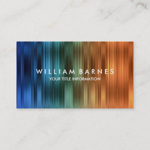 Orange Aquamarin Blue Stripes Business Card Visitenkarte