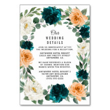 Orange Aquamarin Türkis Blue Wedding Cards