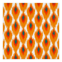 Orange Aquamarines Abstraktes Tribal Ikat Diamond