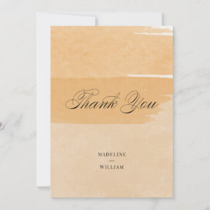 Orange Aquarell Dankeschön   Fügen Sie Ihr Foto hi Einladung