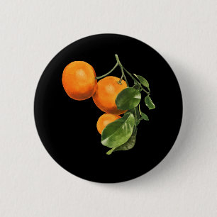 Orange Art Botanical Food Gardener Button