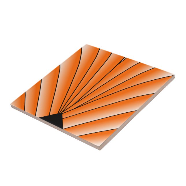 Orange Art Deco Design Fliese (Seite)