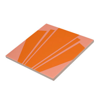 Orange Art Deco Design Fliese