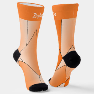 Orange Art Deco Design Socken