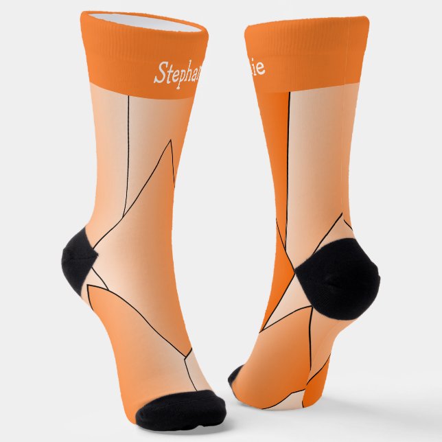 Orange Art Deco Design Socken (Gewinkelt)
