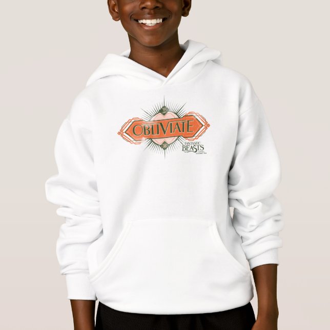 Orange Art Deco Obliviate Zaubergraphie Hoodie (Vorderseite)