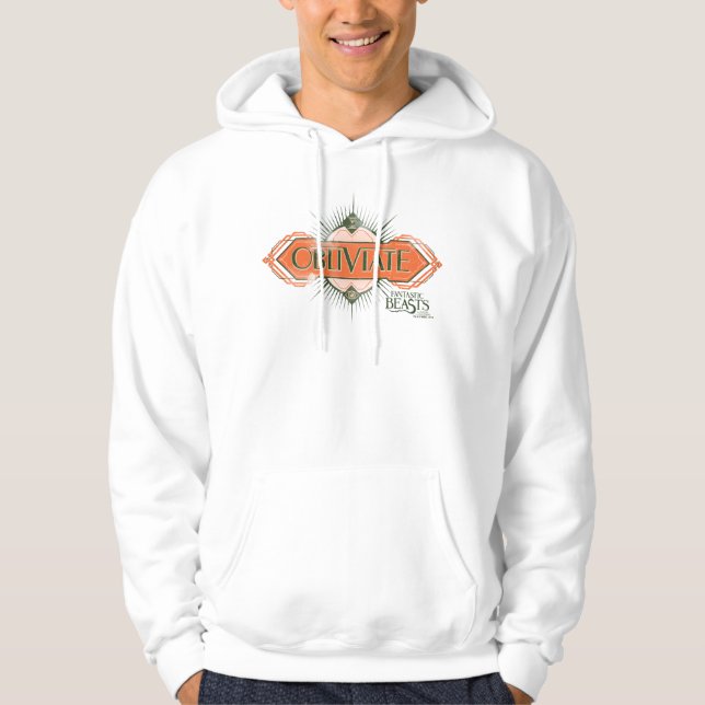 Orange Art Deco Obliviate Zaubergraphie Hoodie (Vorderseite)