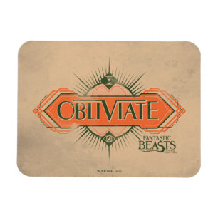 Orange Art Deco Obliviate Zaubergraphie Magnet