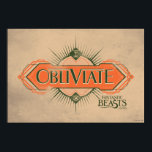 Orange Art Deco Obliviate Zaubergraphie Poster<br><div class="desc">FANTASTISCHE KÄSTE UND WO SIE FINDEN SIE™ | Eine Vintage Grafik im Deko-Stil in Orange und Grün für den magischen Vergesslichkeitszauber "Vergessen".</div>