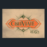 Orange Art Deco Obliviate Zaubergraphie Poster<br><div class="desc">FANTASTISCHE KÄSTE UND WO SIE FINDEN SIE™ | Eine Vintage Grafik im Deko-Stil in Orange und Grün für den magischen Vergesslichkeitszauber "Vergessen".</div>