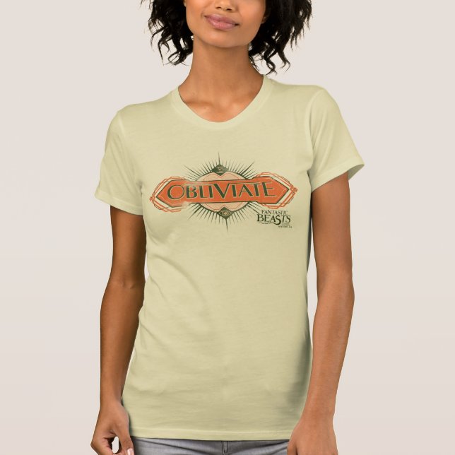 Orange Art Deco Obliviate Zaubergraphie T-Shirt (Vorderseite)