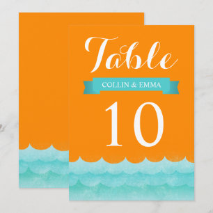 Orange at Sea Nautical Wedding Tischnummern