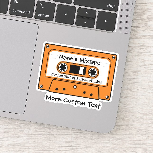 Orange Audio Cassette Tape Aufkleber (Detail)