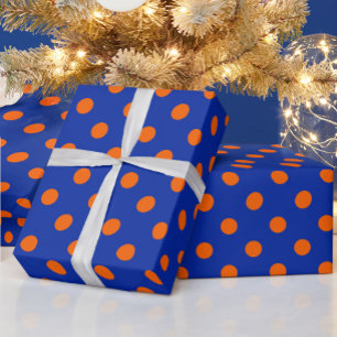 Orange auf Blau Punkte Musterdesign Geschenkpapier