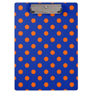 Orange auf Blau Punkte Musterdesign  Klemmbrett