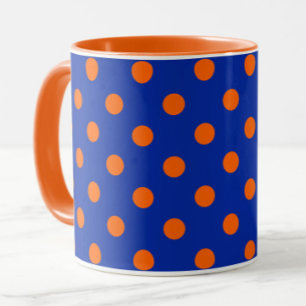 Orange auf Blau Punkte Musterdesign Tasse