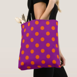 Orange auf Lila Polka Dots Design