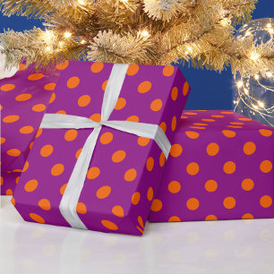 Orange auf Lila Polka Dots Design Geschenkpapier