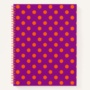 Orange auf Lila Polka Dots Design Notizbuch