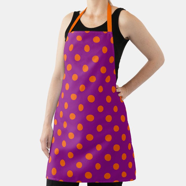 Orange auf Lila Polka Dots Design Schürze (Von Creator hochgeladen)