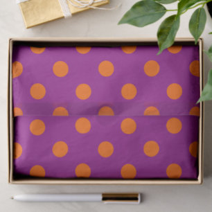 Orange auf Lila Polka Dots Design Seidenpapier