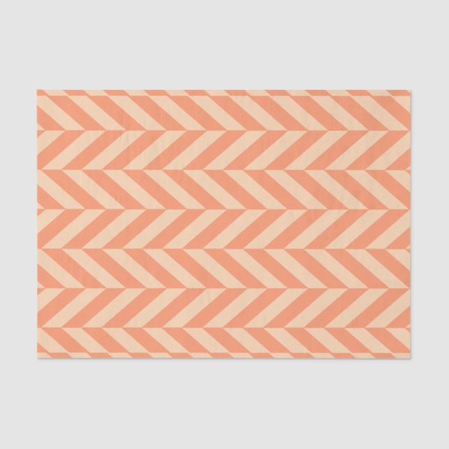 Orange auf Peach Herringbone Seidenpapier (Vorderseite)
