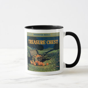 Orange Aufkleber der Schatztruhe-(Feldversion) Tasse