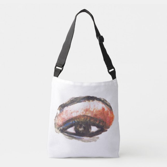 Orange Augenschminke-Kreuz-Leichensack Tragetaschen Mit Langen Trägern (Vorderseite)