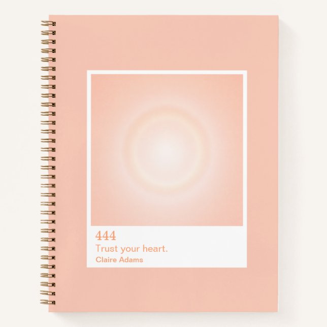 Orange Aura Swatch Engelzahl Notizbuch (Vorderseite)