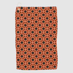 Orange Autumn Blumen Golf Towel Golfhandtuch