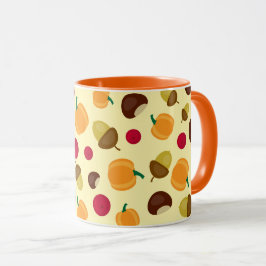 Orange Autumn Fall Pumpkin Berries Muster Tasse