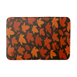 Orange Autumn Leaves Badematte