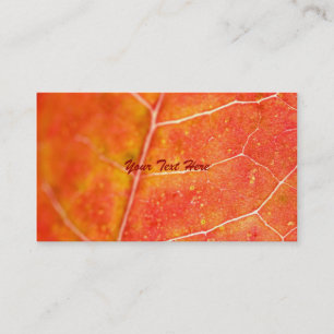 Orange Autumn Maple Leaf Business Card Visitenkarte