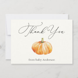 Orange Autumn Pumpkin Danke Note Card Mitteilungskarte