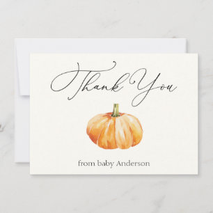 Orange Autumn Pumpkin Dankeschön Note Card Mitteilungskarte