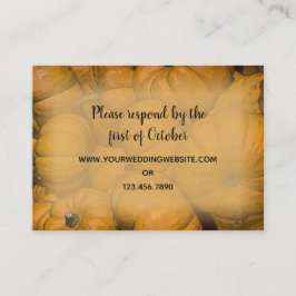 Orange Autumn Pumpkins Wedding RSVP Response Card Begleitkarte