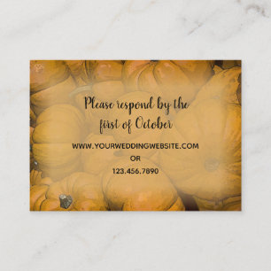 Orange Autumn Pumpkins Wedding RSVP Response Card Begleitkarte