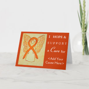 Orange Awareness Ribbon Angel Art Grußkarten Karte