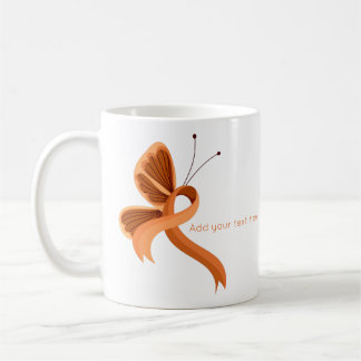 Orange Awareness Ribbon Butterfly Kaffee Tasse