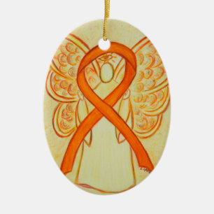 Orange Awareness Ribbon Engel Pendant Ornament
