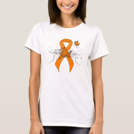 Orange Awareness Ribbon mit Butterfly T-Shirt