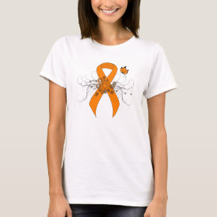 Orange Awareness Ribbon mit Butterfly T-Shirt