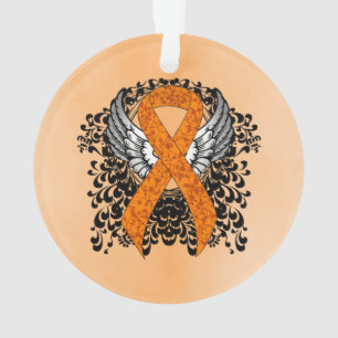 Orange Awareness Ribbon mit Flügeln Ornament