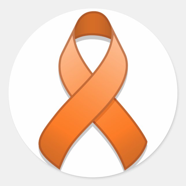 Orange Awareness Ribbon Round Sticker (Vorderseite)